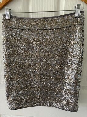 Cache Gold Sequin Pencil Skirt